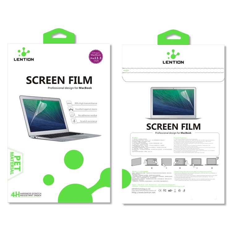 LENTION Ultra Clear Screen Protector Film for MacBook 12-inch with Retina Display-13