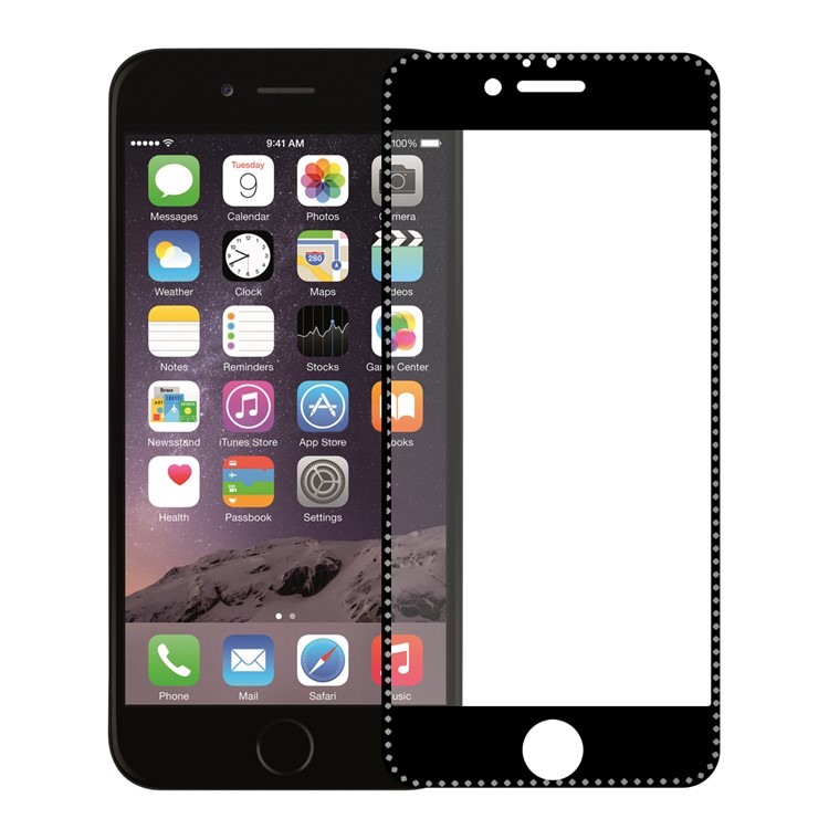 Electroplating Tempered Glass Screen Protector Arc Edges for iPhone 7 Plus/8 Plus 5.5 inch - Black/Grey-1