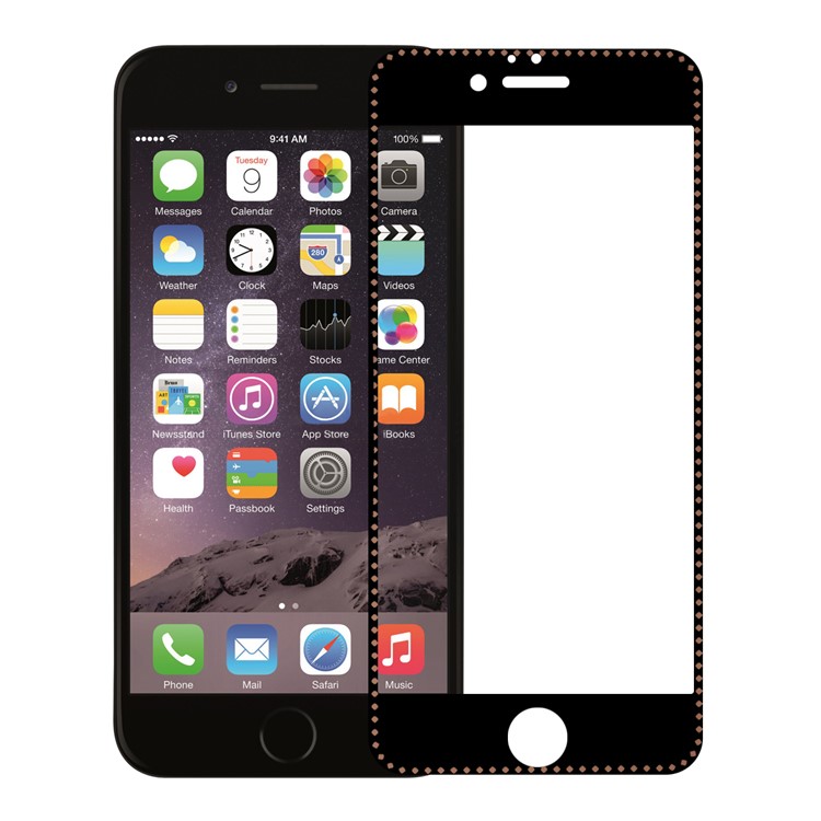 Electroplating Tempered Glass Screen Protector Arc Edges for iPhone 7 Plus/8 Plus 5.5 inch - Black/Brown-1