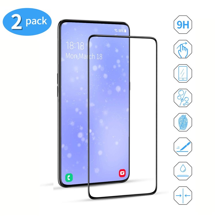 2Pcs/Set 3D 9H Tempered Glass Anti-explosion Screen Protective Film for Samsung Galaxy A80 / A90-1