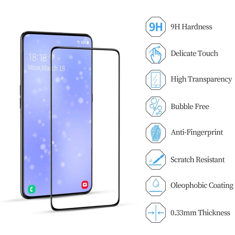 2Pcs/Set 3D 9H Tempered Glass Anti-explosion Screen Protective Film for Samsung Galaxy A80 / A90-4