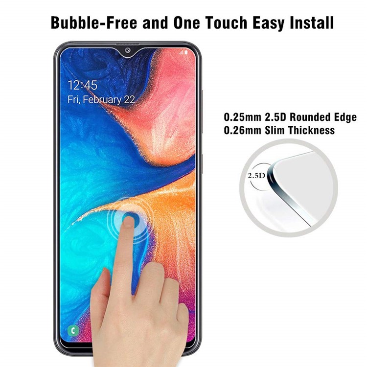 2PCS/Set 2.5D 9H Arc Tempered Glass Screen Protector for Samsung Galaxy A30/A50-5