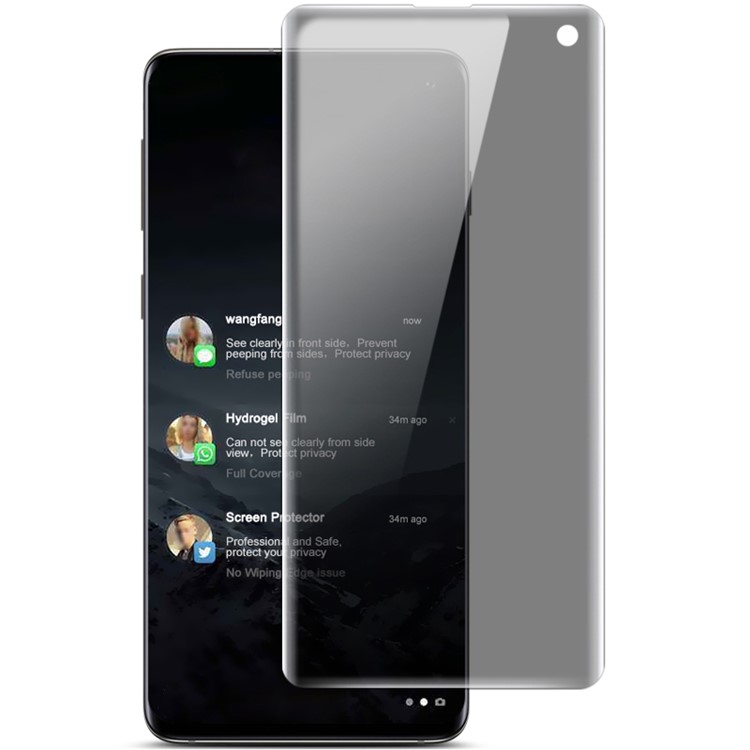 RURIHAI AG Matte 3D Curved Full Coverage Privacy Anti-Spy Screen Protective Film + Screen Protector Pushing Plate for Samsung Galaxy S10-1