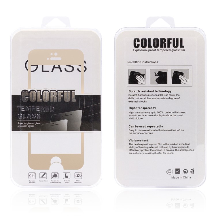 Silk Print Tempered Glass Screen Protection Film 0.3mm for iPhone SE/5s/5 - Gold-11