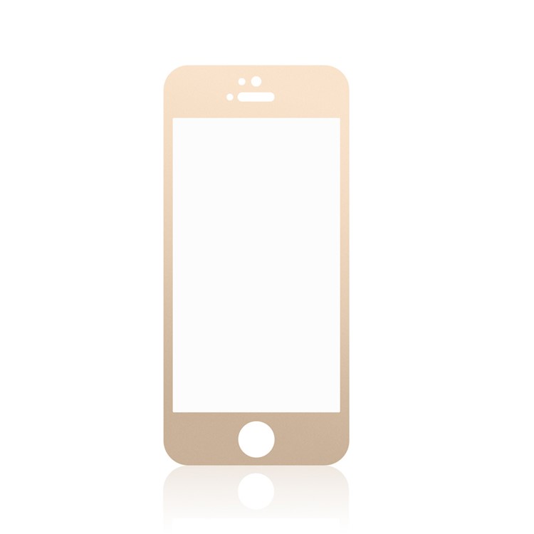 Silk Print Tempered Glass Screen Protection Film 0.3mm for iPhone SE/5s/5 - Gold-2