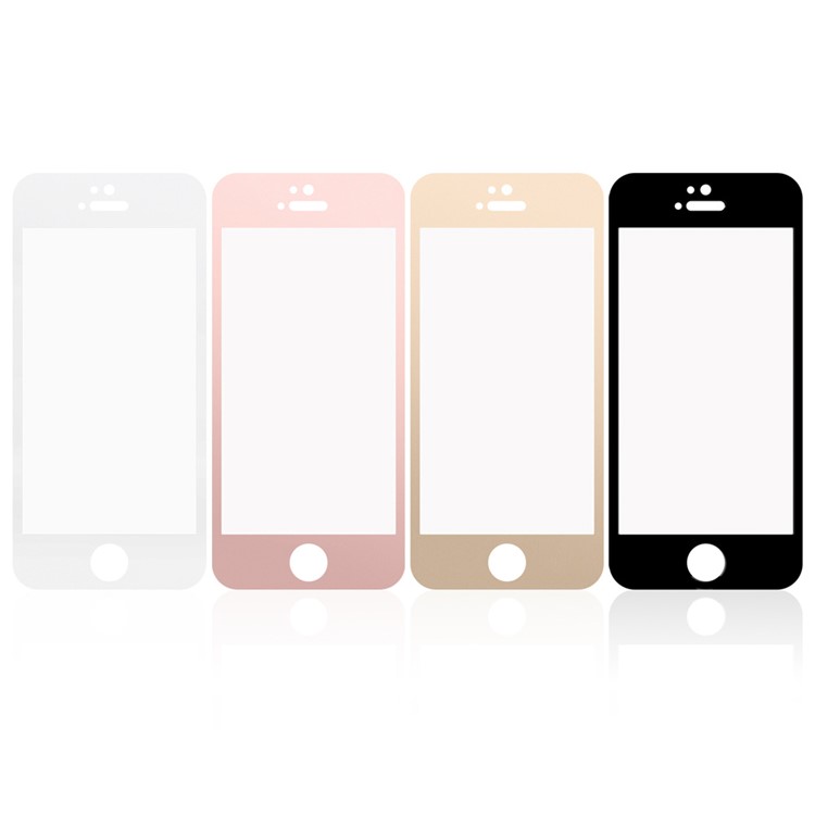 Silk Print Tempered Glass Screen Protection Film 0.3mm for iPhone SE/5s/5 - Gold-9