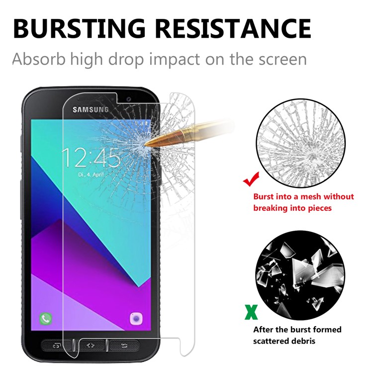 0.25mm Arc Edge Anti-explosion 9H Tempered Glass Shield for Samsung Galaxy Xcover 4s-5