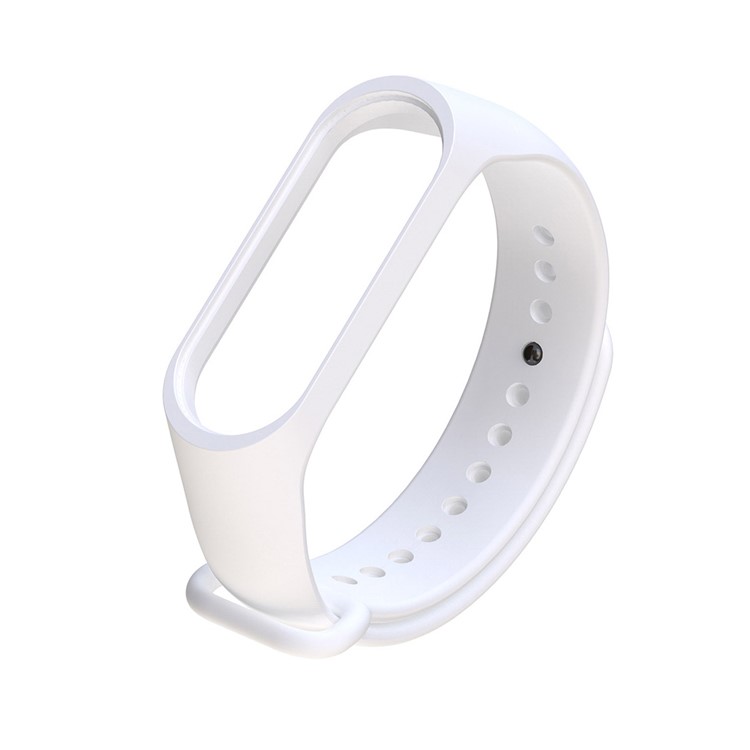 For Xiaomi Mi Smart Band 4 / Mi Band 3 Adjustable Soft Silicone Watch Band Strap + Full Covering Soft TPU Screen Film - White-2