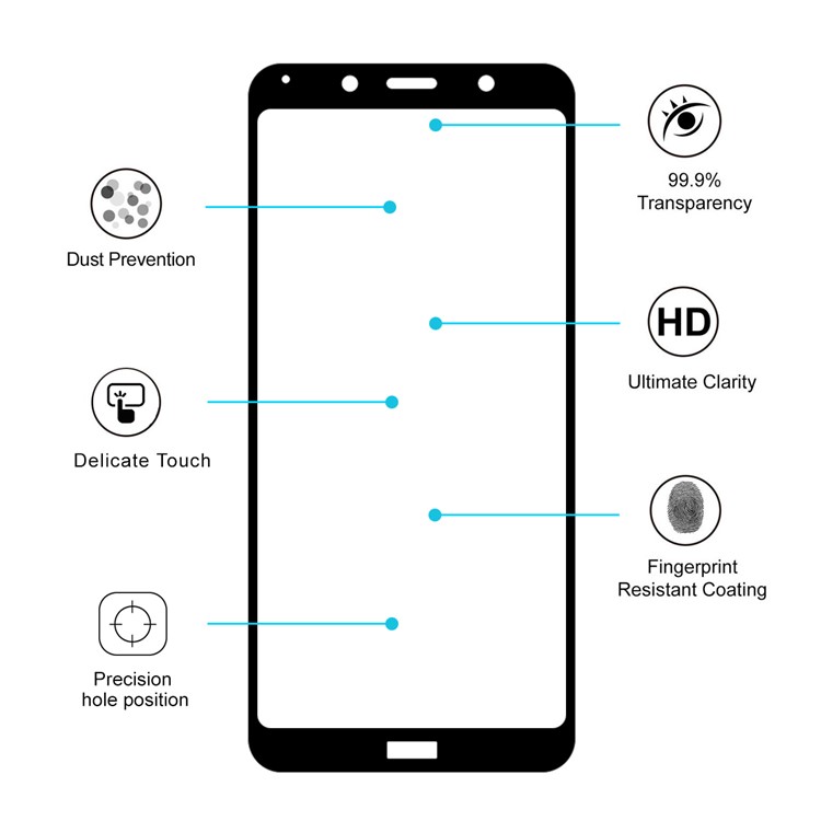 HAT PRINCE Full Glue 0.26mm 9H 2.5D Tempered Glass Full Screen Protector for Xiaomi Redmi 7A-4