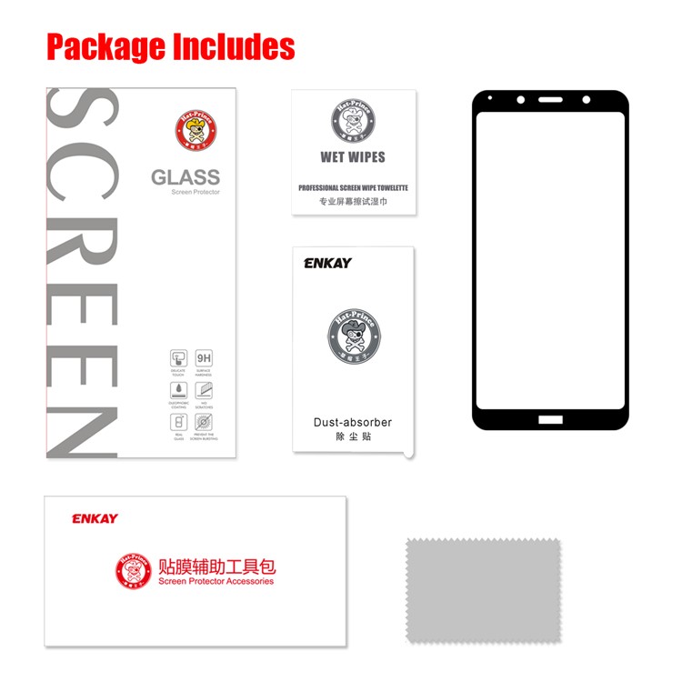 HAT PRINCE Full Glue 0.26mm 9H 2.5D Tempered Glass Full Screen Protector for Xiaomi Redmi 7A-6