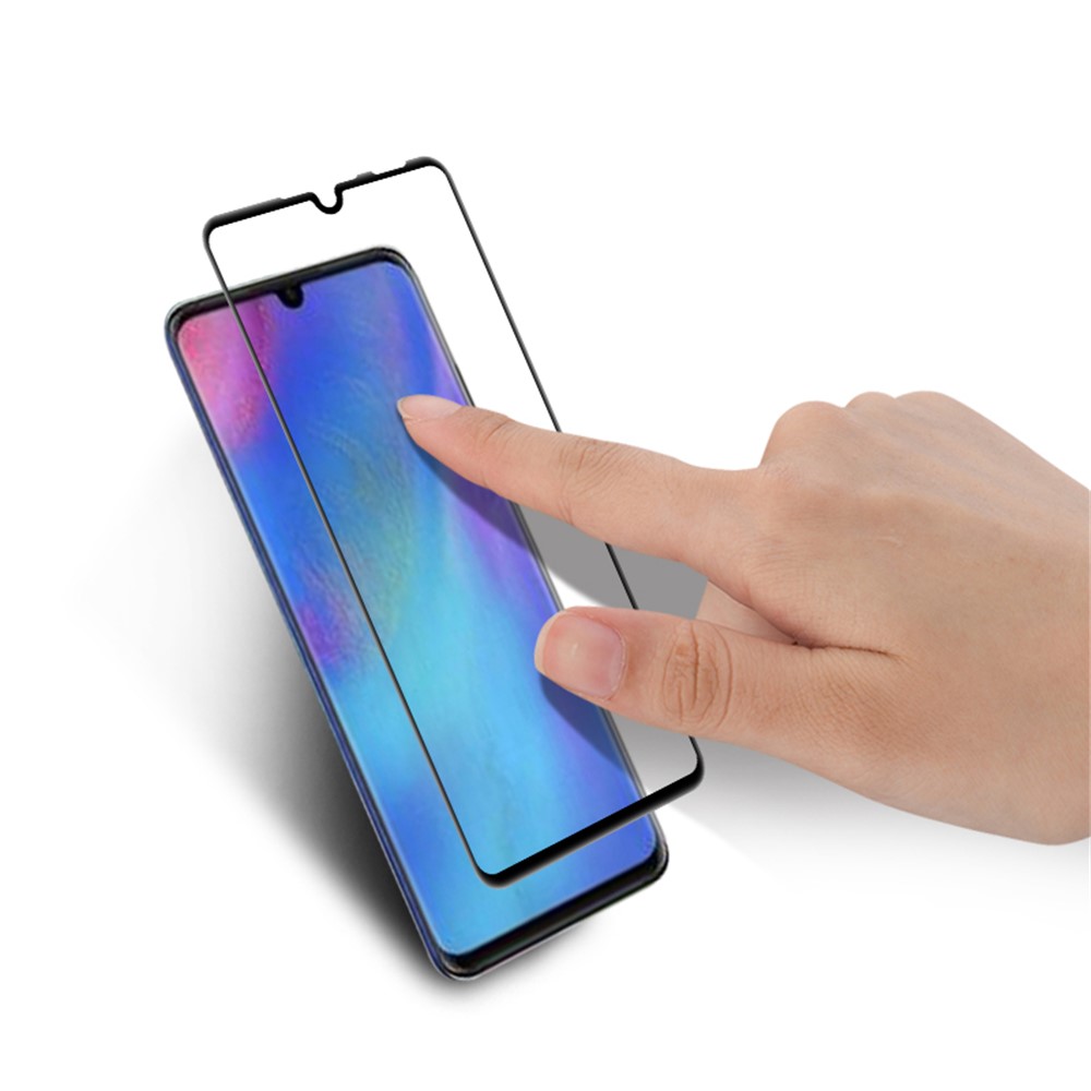 AMORUS Silk Printing Full Glue Tempered Glass Screen Protector Film for Huawei P30 Lite / nova 4e-6