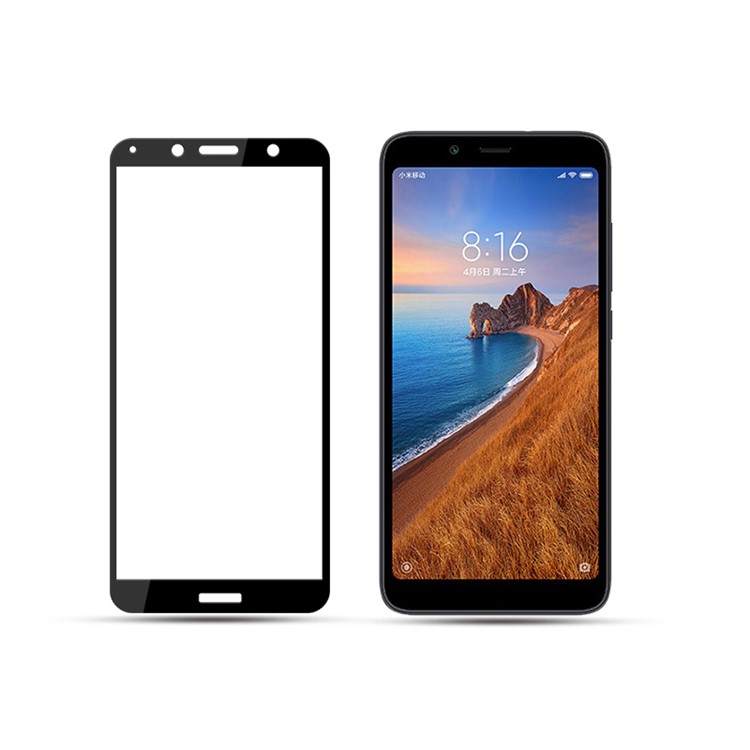 AMORUS Impressão De Seda Full Cola Protetor De Tela De Vidro Temperado Para Xiaomi Redmi 7A-3