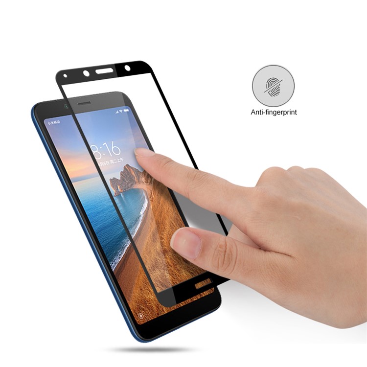 AMORUS Impressão De Seda Full Cola Protetor De Tela De Vidro Temperado Para Xiaomi Redmi 7A-4