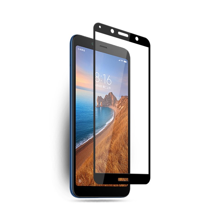 AMORUS Impressão De Seda Full Cola Protetor De Tela De Vidro Temperado Para Xiaomi Redmi 7A-6