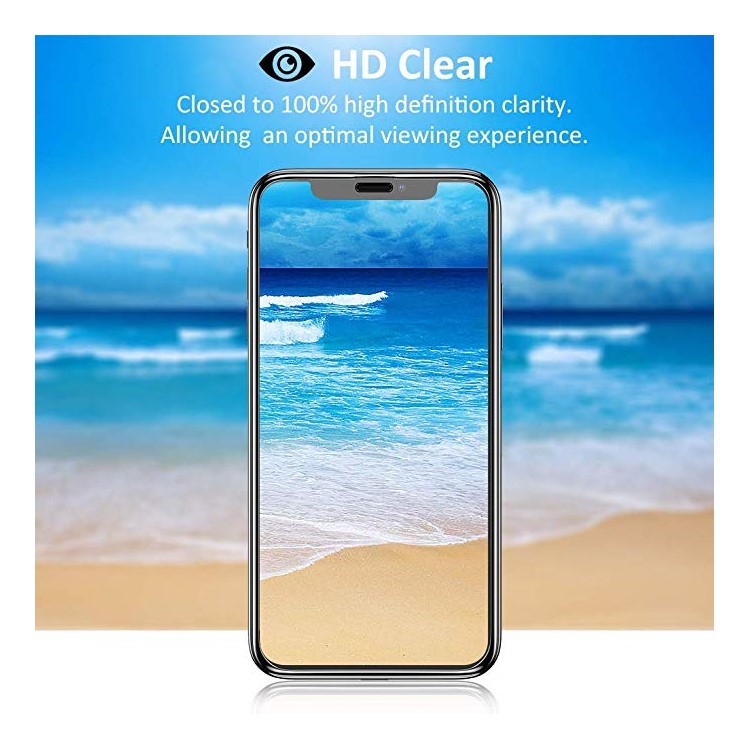 AMORUS Para Iphone XS Max 6,5 Polegadas HD Tela De Vidro Temperado Filme Tela Cheia 0.3mm Arco Borda-3