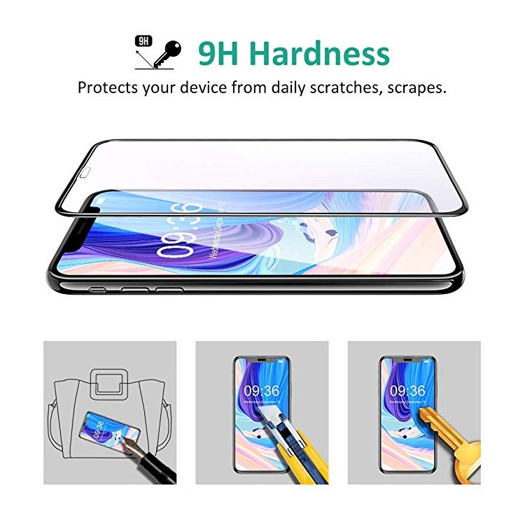 AMORUS Para Iphone XS Max 6,5 Polegadas HD Tela De Vidro Temperado Filme Tela Cheia 0.3mm Arco Borda-4