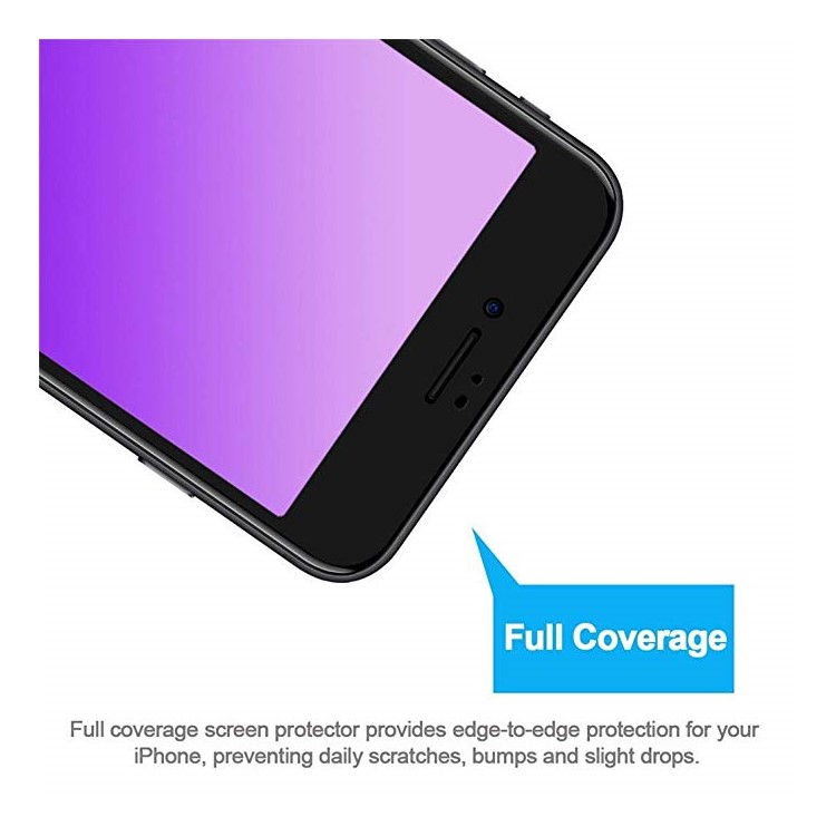 AMORUS Full Size 0.3mm Arc Edge Anti-Blue-Light Tempered Glass Screen Protector for iPhone 8 Plus/7 Plus 5.5 inch- Black-2