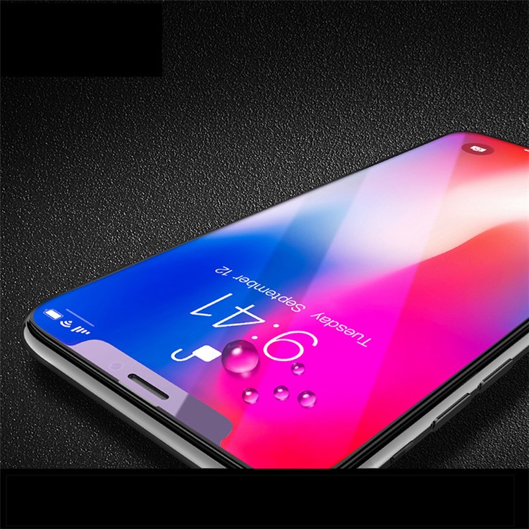 AMORUS For iPhone XR Anti-Blue-Light Tempered Glass Screen Protector Full Screen 0.3mm Arc Edge - Black-8