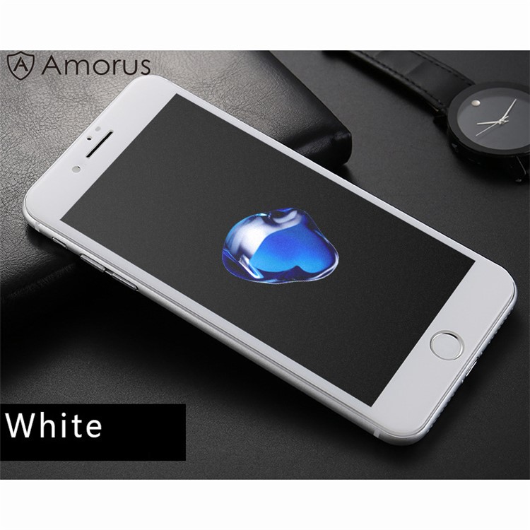 AMORUS 0.3mm 3D Curved Frosted Full Tempered Glass Phone Screen Protector Film for iPhone 8 / 7 - White-1