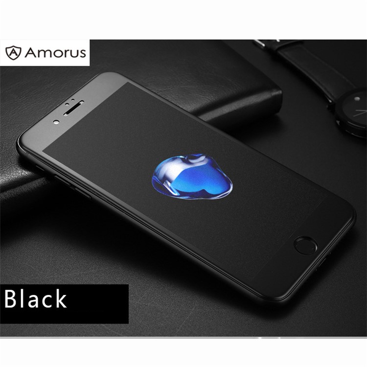 AMORUS 0.3mm Thickness 3D Curved Frosted Full Tempered Glass Phone Screen Protector Film for iPhone 7 Plus/8 Plus - Black-1