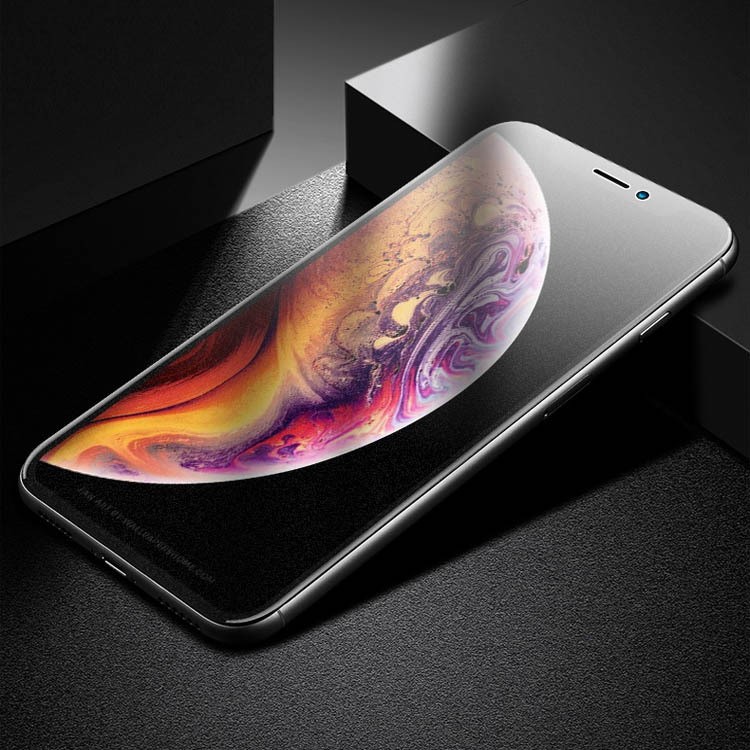 AMORUS 0.3mm 3D Curved Frosted Full Tempered Glass Screen Protector for Apple iPhone XS Max 6.5 inch - Black-3