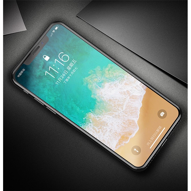 AMORUS 0.3mm 3D Curved Frosted Full Tempered Glass Screen Protector for Apple iPhone XS Max 6.5 inch - Black-4