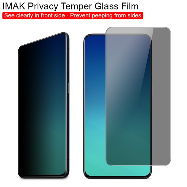 IMAK Anti-peep 9H Tempered Glass Screen Guard Film for Oppo Reno-3