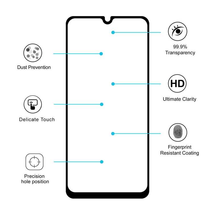 HAT PRINCE 0.26mm 9H 2.5D Arc Edge Tempered Glass Screen Film for Xiaomi Mi CC9e / Mi A3-3