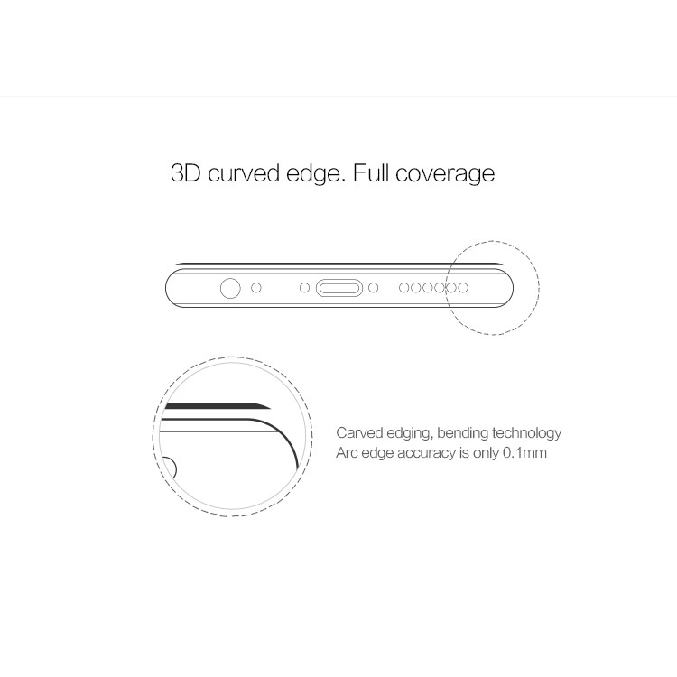 NILLKIN 3D CP+ MAX para iPhone 6s 6 Cobertura completa Curved Anti-filme de explosão Tempered Glass - branco-12