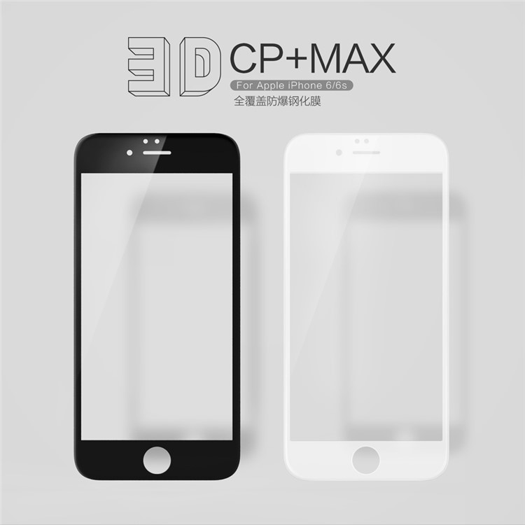 NILLKIN 3D CP+ MAX para iPhone 6s 6 Cobertura completa Curved Anti-filme de explosão Tempered Glass - branco-14