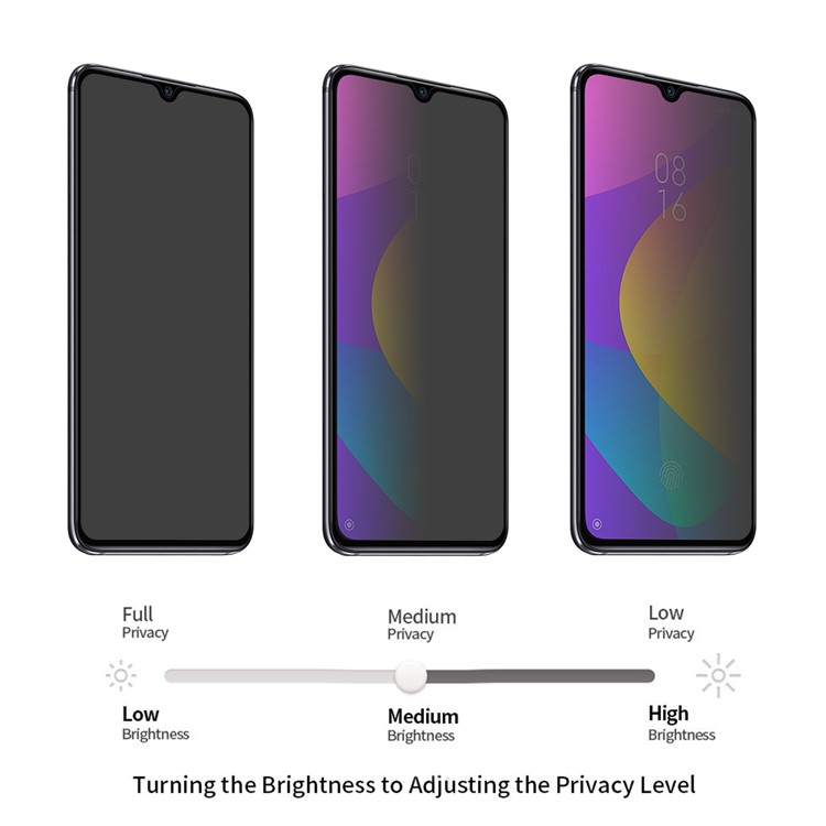 HAT PRINCE 0.26mm 9H 2.5D Privacy Protection Full Screen Tempered Glass Film for Xiaomi Mi 9 Lite/ Mi CC9/ Mi CC9 Meitu Edition-4