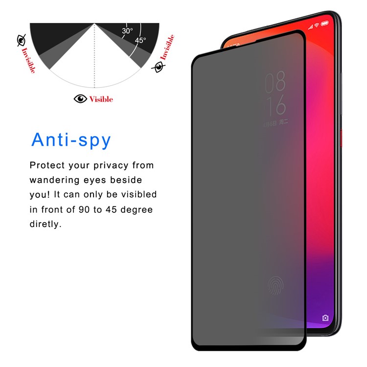 HAT PRINCE 0.26mm 9H 2.5D [Privacy Protection] Tempered Glass Full Screen Protector for Xiaomi Redmi K20/K20 Pro/Mi 9T/Mi 9T Pro-3