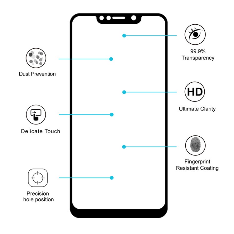 HAT PRINCE 0.26mm 9H 2.5D Arc Edge Tempered Glass Screen Guard Protector for LG W10-4
