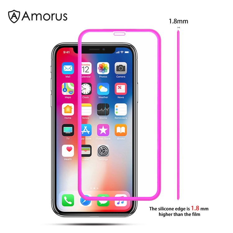 

AMORUS Для Iphone XR 6.1 Дюймов Мягкие Силиконовые Края Полноразмерная Изогнутая Протектор Экрана Из Закаленного Стекла - Роза, iPhone XR 6.1 inch