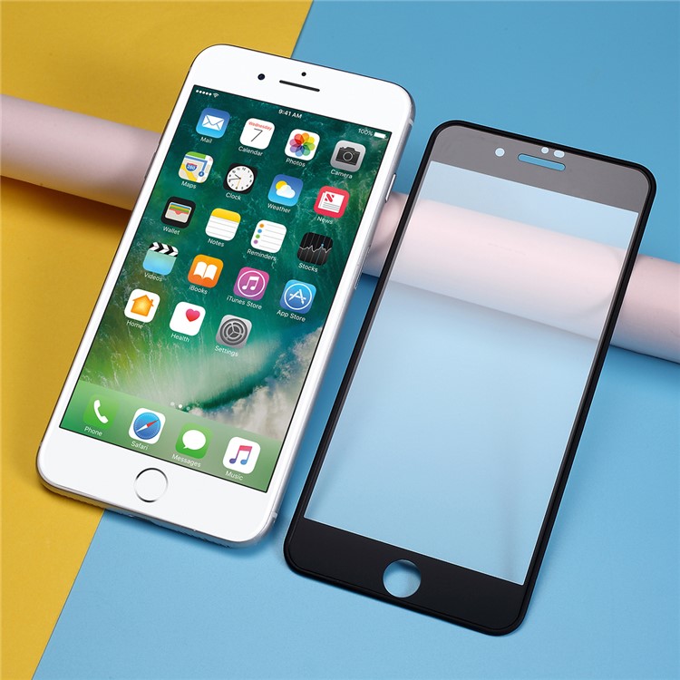 AMORUS for iPhone 7 Plus /8 Plus Soft Silicone Shatterproof Edges Tempered Glass Screen Protector - Black-8