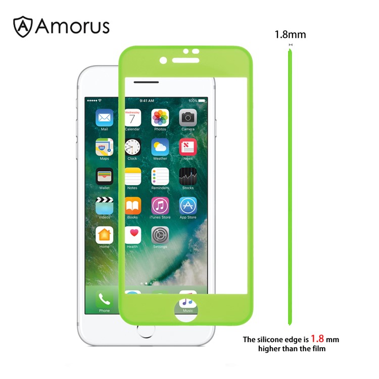 

AMORUS Для Iphone 7 Plus / 8 Plus Мягкий Силиконовый Небьющиеся Края Протектор Экрана Из Закаленного Стекла - Зеленый, iPhone 8 Plus 5.5 inch
