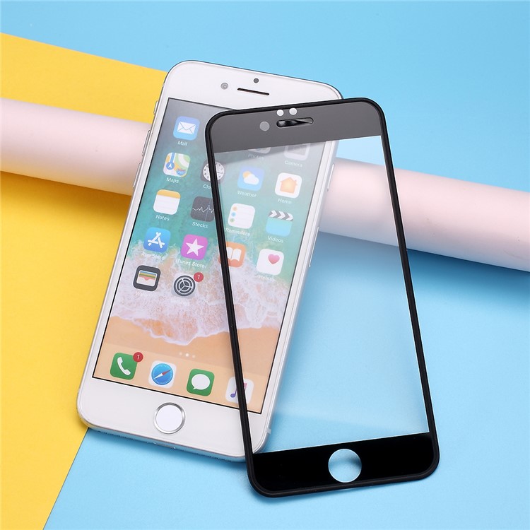 AMORUS Pour Iphone 6 / 6s 4,7 Pouces Silicone Souple Bords Incassables Protecteur D'écran En Verre Trempé - Noir-7