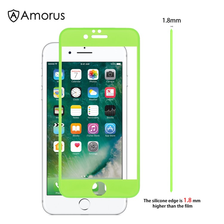 

AMORUS Для IPhone 6 / 6s 4,7-дюймовый Мягкий Силиконовый Небьющиеся Края Протектор Экрана Из Закаленного Стекла - Зеленый, iPhone 6s 4.7-inch