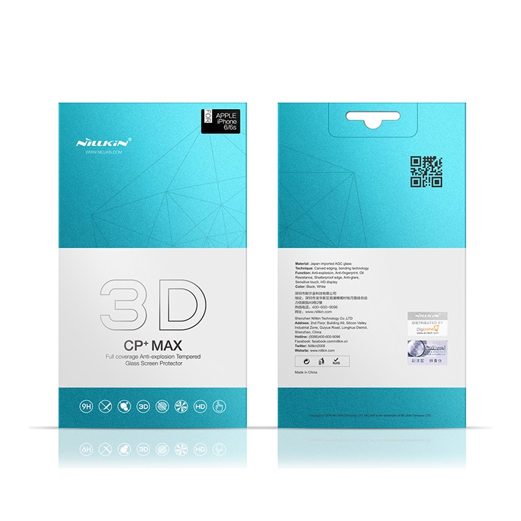NILLKIN 3D CP+ MAX for iPhone 6s Plus/6 Plus Full Size Curved Tempered Glass Screen Guard Anti-explosion - White-12