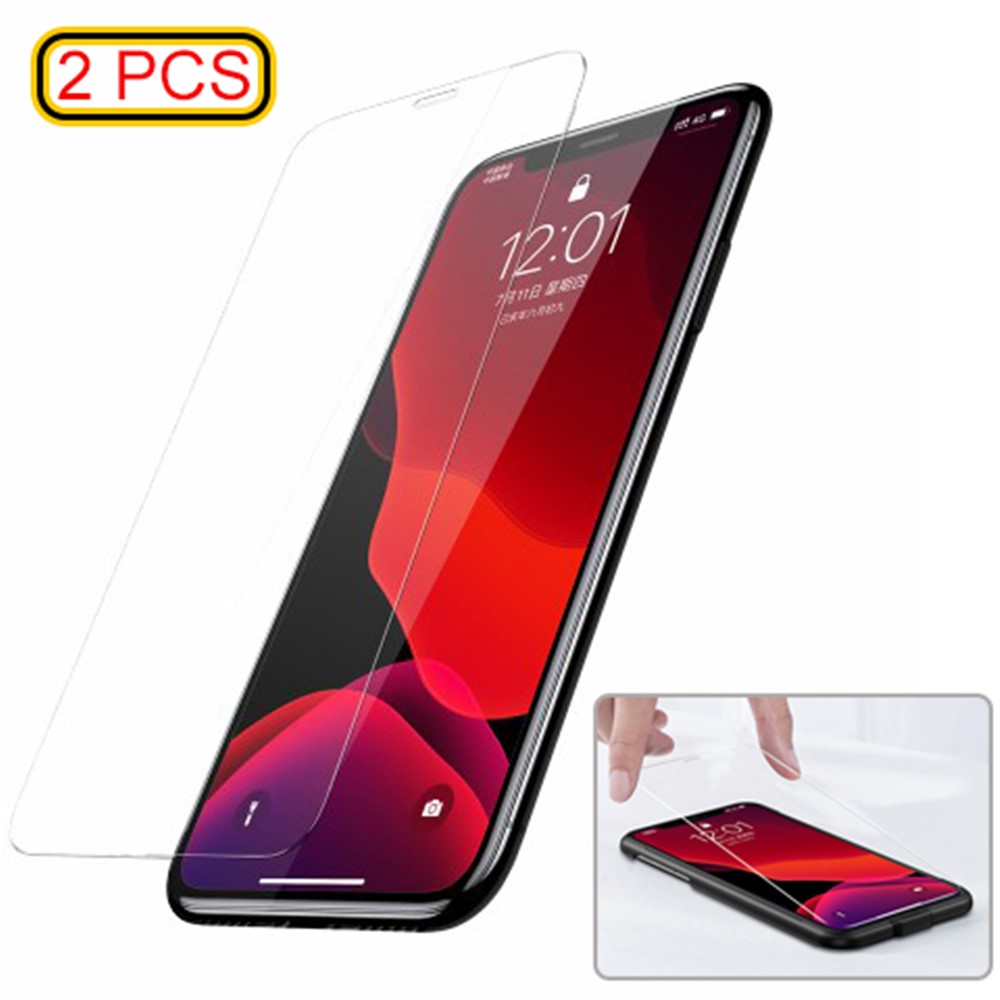 BASEUS 2Pcs/Set 0.15mm Secondary Hardening Full-glass Anti-bluelight Tempered Glass Film for iPhone (2019) 6.5-inch-1