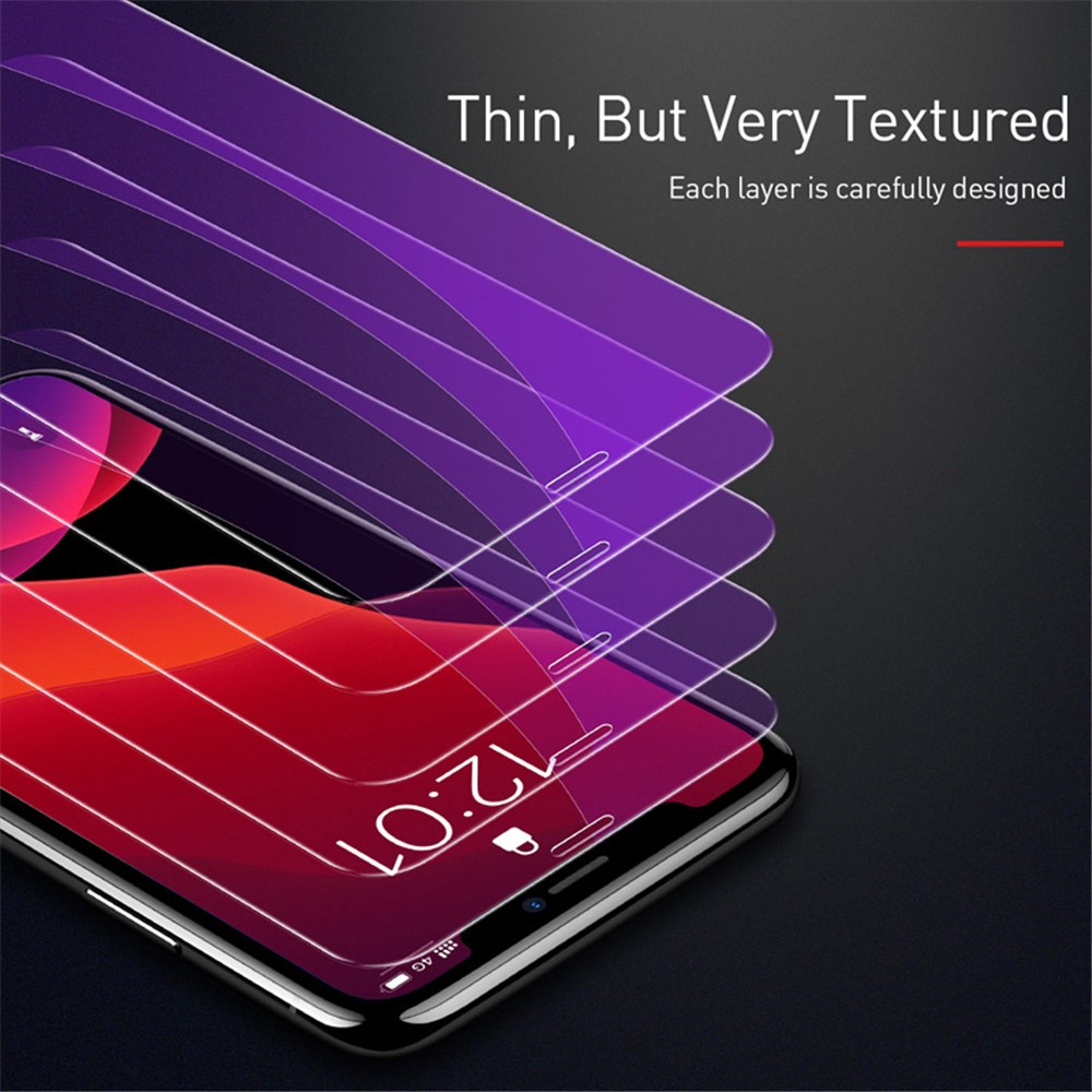 For iPhone (2019) 6.5-inch BASEUS 2 PCS 0.15mm Full-glass Anti-bluelight Tempered Glass Film+Installation Tool-6