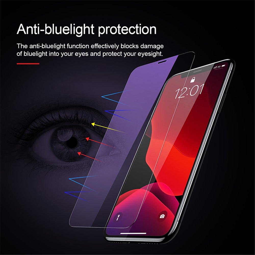 Basis 2 Pcs 0,15 mm Sekundärhärtung Full-glass Anti-bluellight Tempered Glass Film+installationstool Für Iphone 11 6,1 Zoll (2019) / XR 6.1 "(2018)