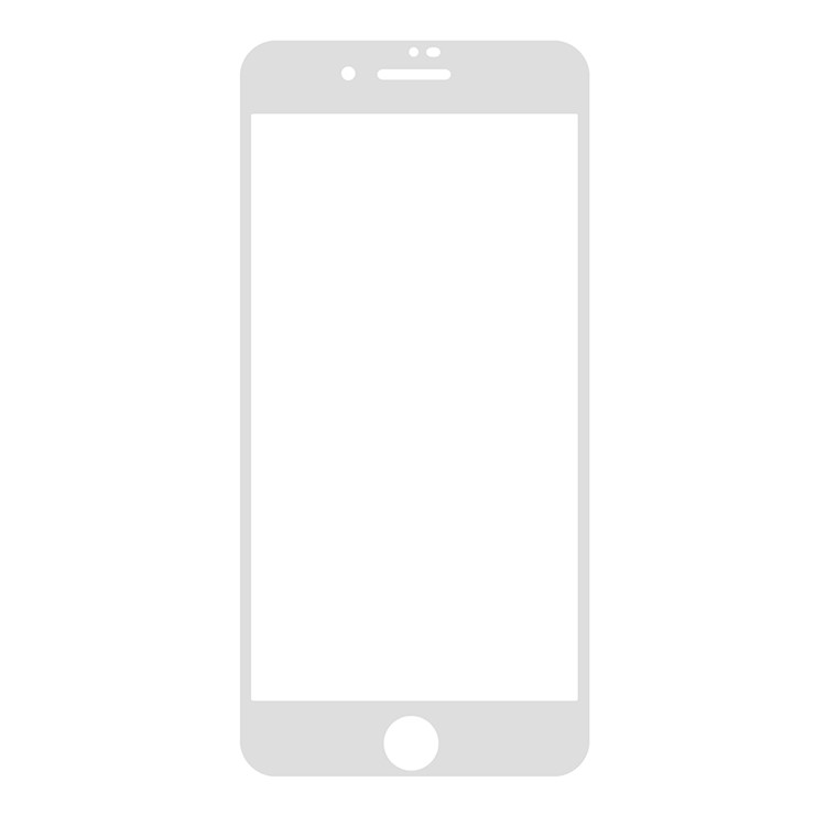 Película De Pantalla De Vidrio Templado Completo De Impresión De Seda 9H Para Iphone 8 Plus / 7 Plus 5.5 Pulgadas - Blanco-1