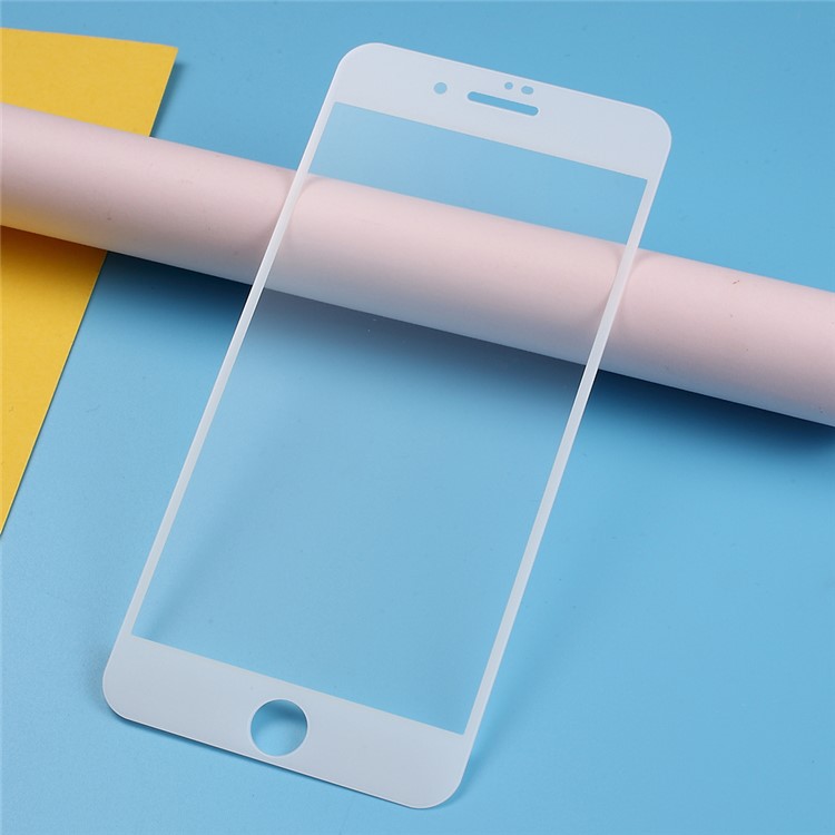 Película De Pantalla De Vidrio Templado Completo De Impresión De Seda 9H Para Iphone 8 Plus / 7 Plus 5.5 Pulgadas - Blanco-3