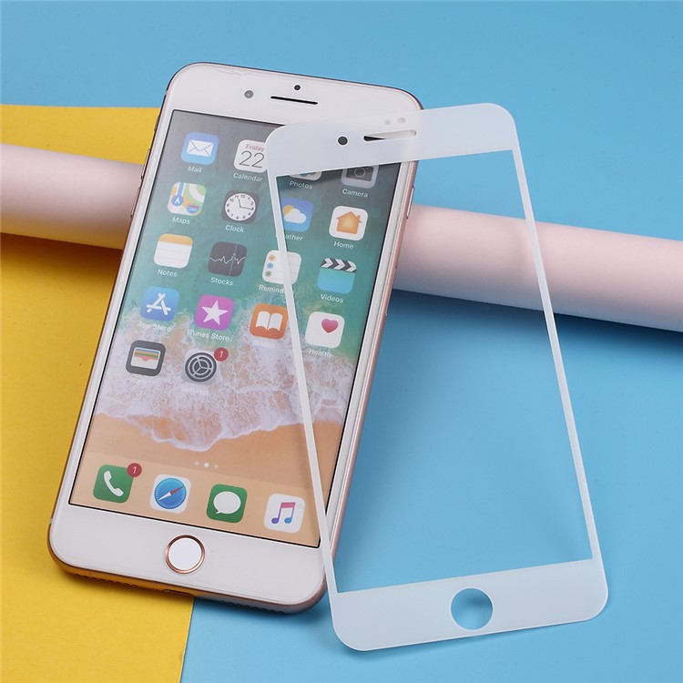 Película De Pantalla De Vidrio Templado Completo De Impresión De Seda 9H Para Iphone 8 Plus / 7 Plus 5.5 Pulgadas - Blanco-8