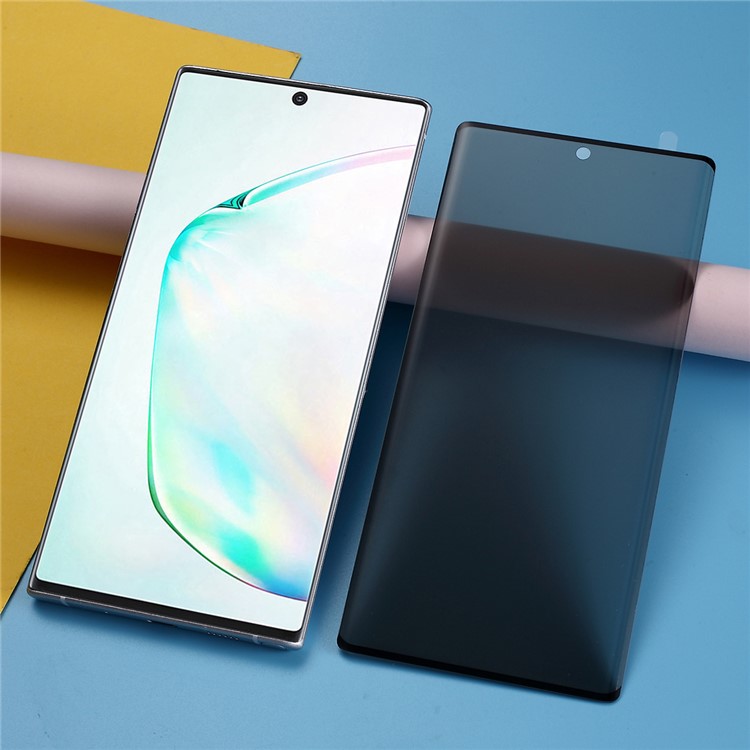 Protecteur D'écran En Verre Trempé Anti-espion, De Couverture Totale Courbée (bord Noir, Ne Prend Pas En Charge Les Empreintes Digitales) Pour Samsung Galaxy Note 10 Plus / Note 10 Plus 5G-1