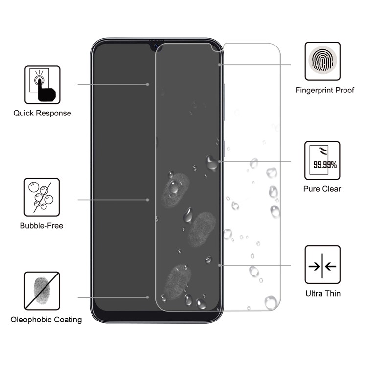 Arc Edge 0.25mm Anti-Fingerprint Tempered Glass Screen Protector for Samsung Galaxy A10s-3