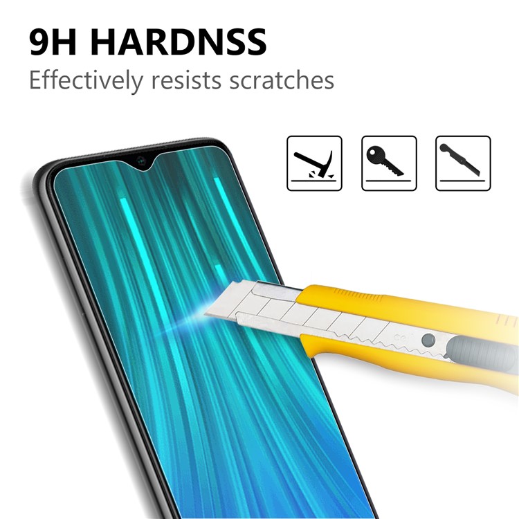 For Xiaomi Redmi Note 8 Pro 0.25mm Arc Edge 9H Tempered Glass Protector Film-3