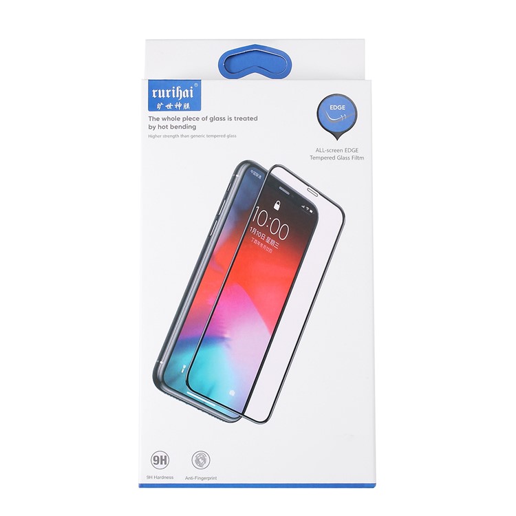 RURIHAI 4D Shatter-proof Silicone Edge Tempered Glass Screen Film for Apple iPhone 11 6.1 inch/XR - Black-9