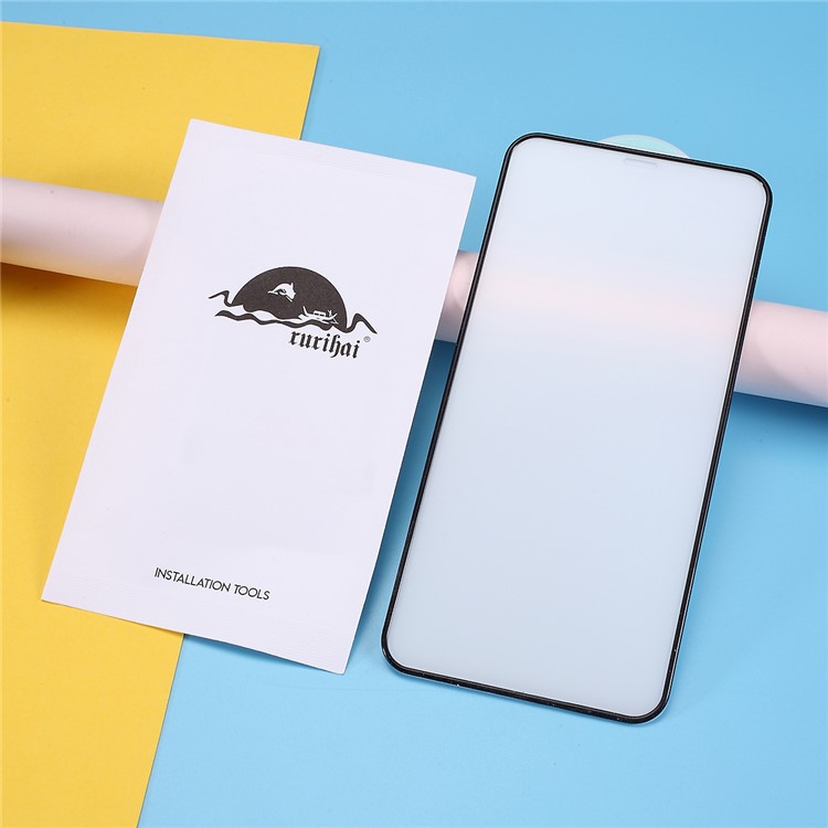 RURIHAI 4D Silicone Edge Tempered Glass Screen Protector for Apple iPhone 11 Pro 5.8 inch/X/XS - Black-7